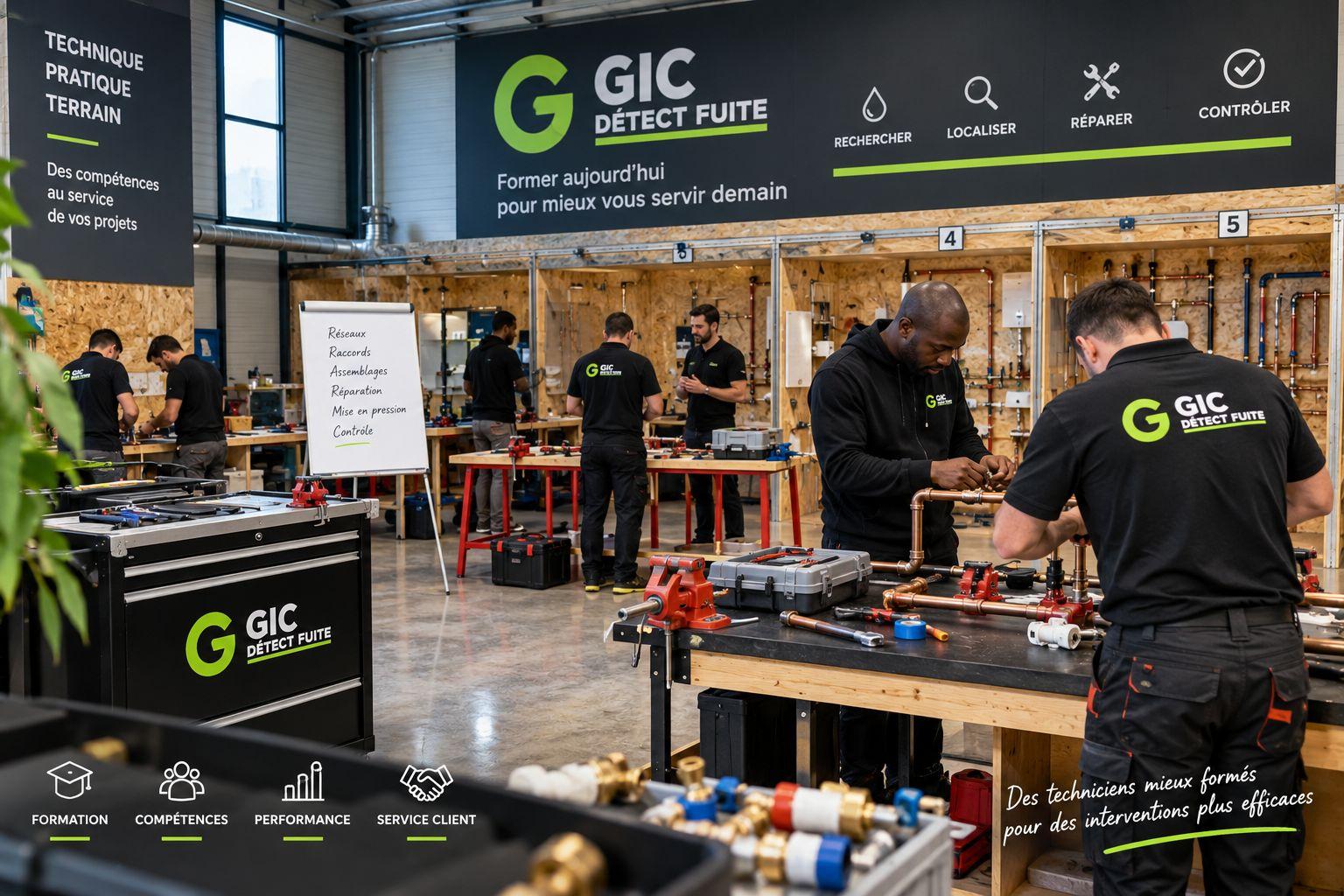 Formation techniciens GIC Détect Fuite réparation plomberie et réseaux