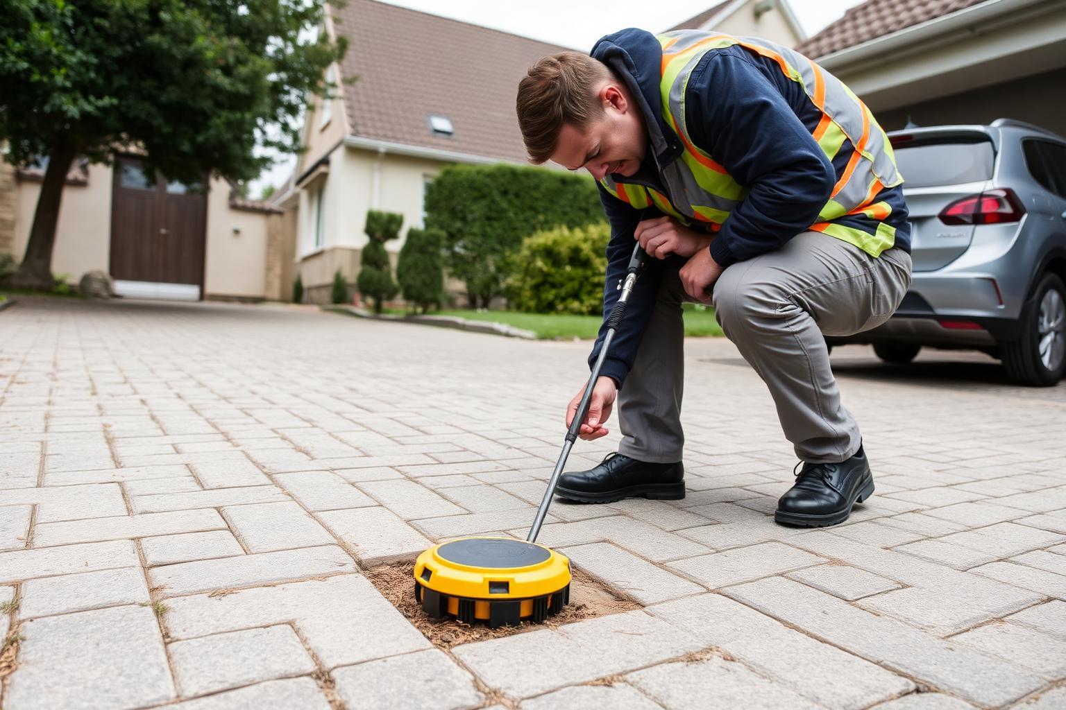 Technicien équipé lors d'une recherche de fuite sans casse à Ermont