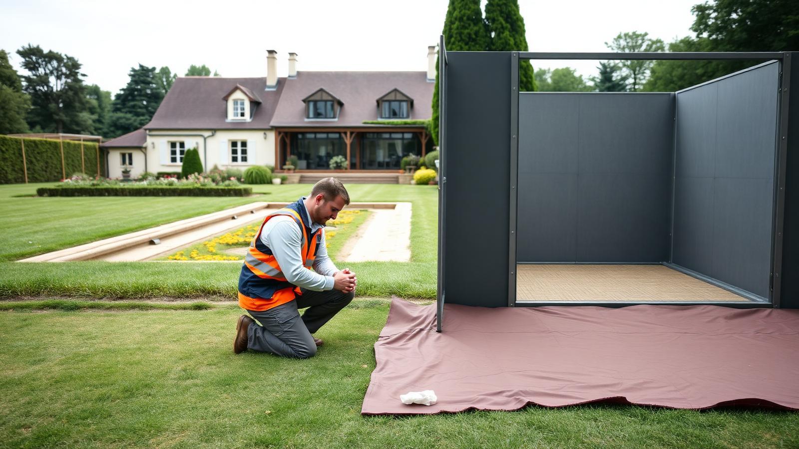 Technicien GIC contrôlant un regard de jardin lors d'une recherche de fuite à Fontenay-Trésigny