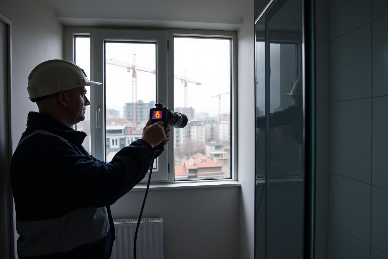 Technicien GIC en recherche de fuite devant un immeuble de Villejuif