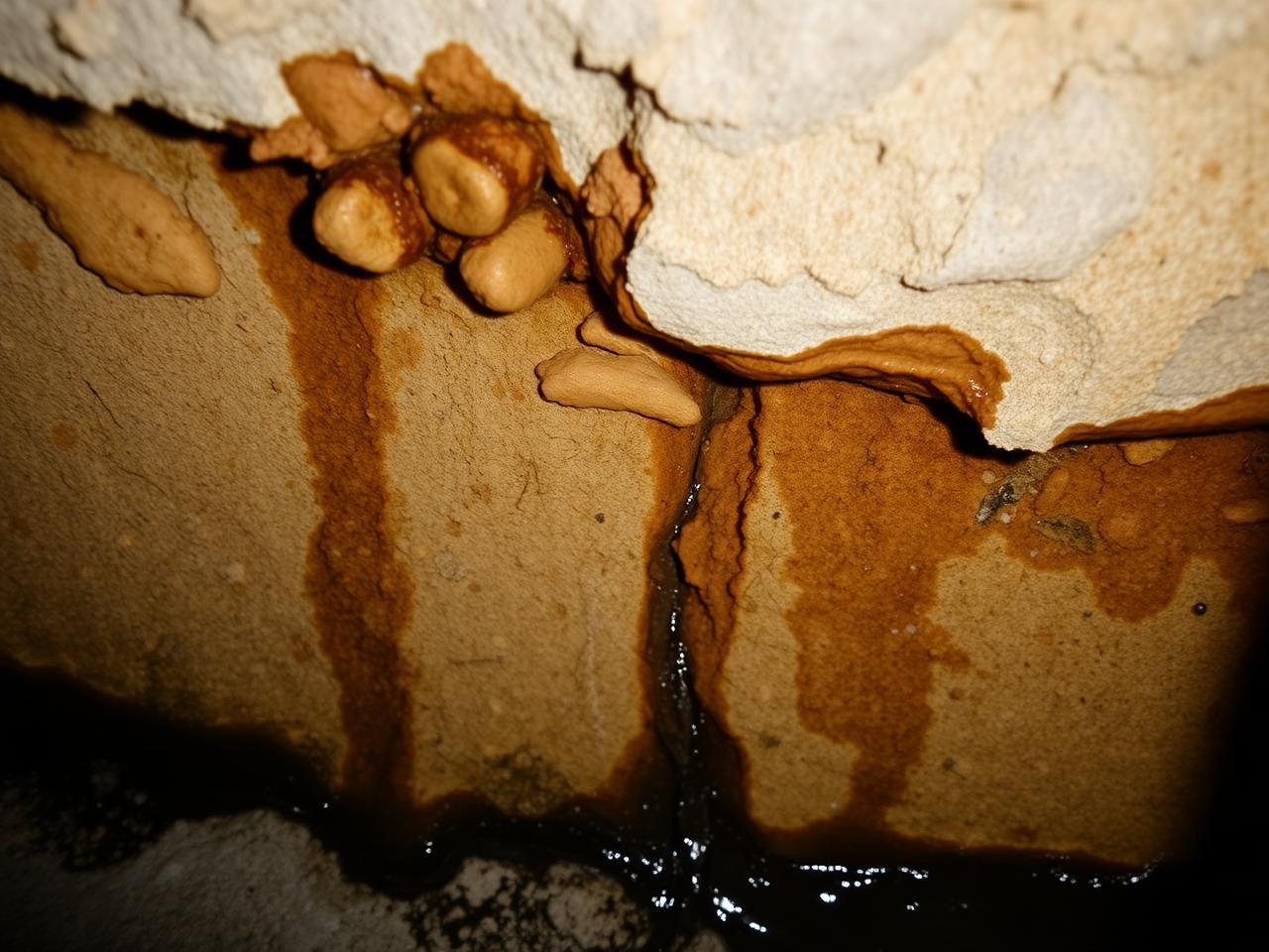 Indice d'humidité caractéristique observé à Beaumont-sur-Oise : caves riveraines et maçonneries anciennes