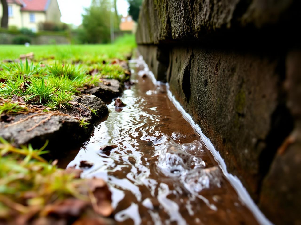 Indice d'humidité caractéristique observé à Cormeilles-en-Parisis : terrains pentus et murs de soutènement