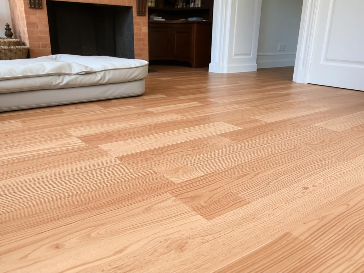 Revêtement de sol gonflé par l'humidité dans un appartement du Mée-sur-Seine