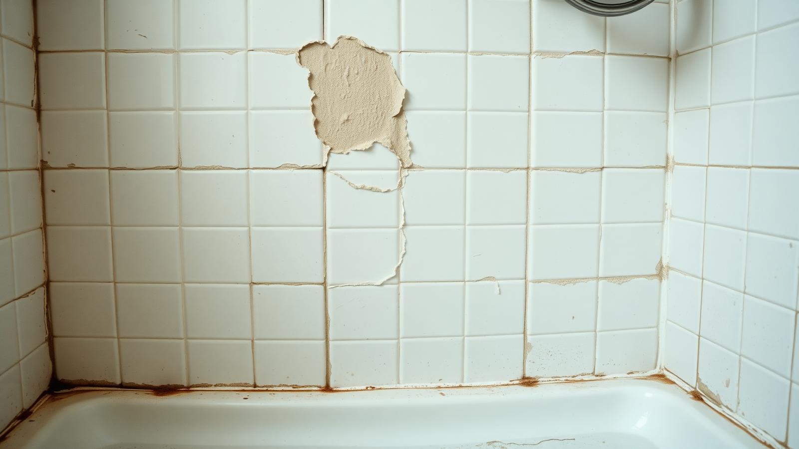 Cloison de salle de bain humide dans un appartement de Montrouge